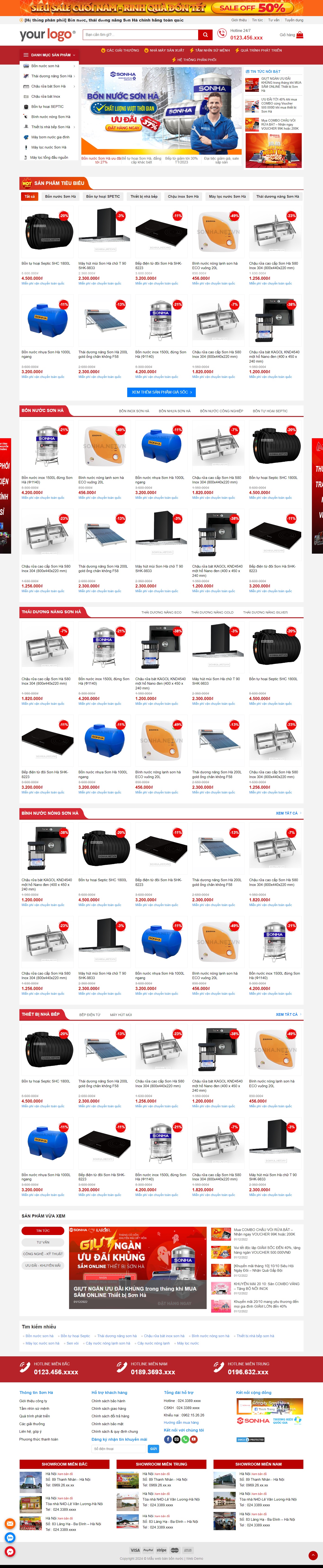 theme wordpress ban bon nuoc do gia dung