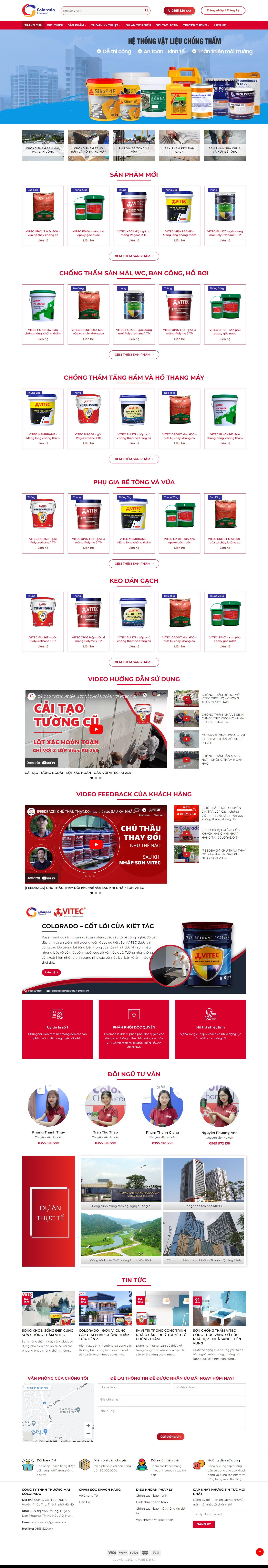 theme wordpress cung cap son chong tham