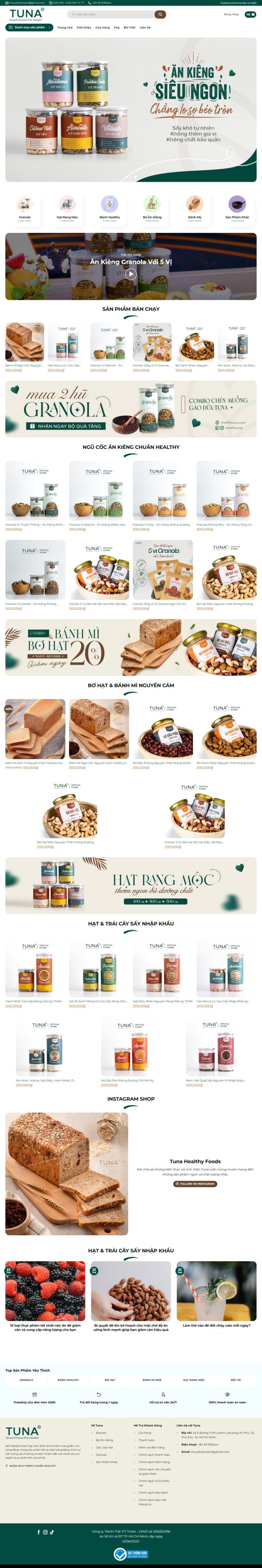 Theme WordPress thuc pham sach